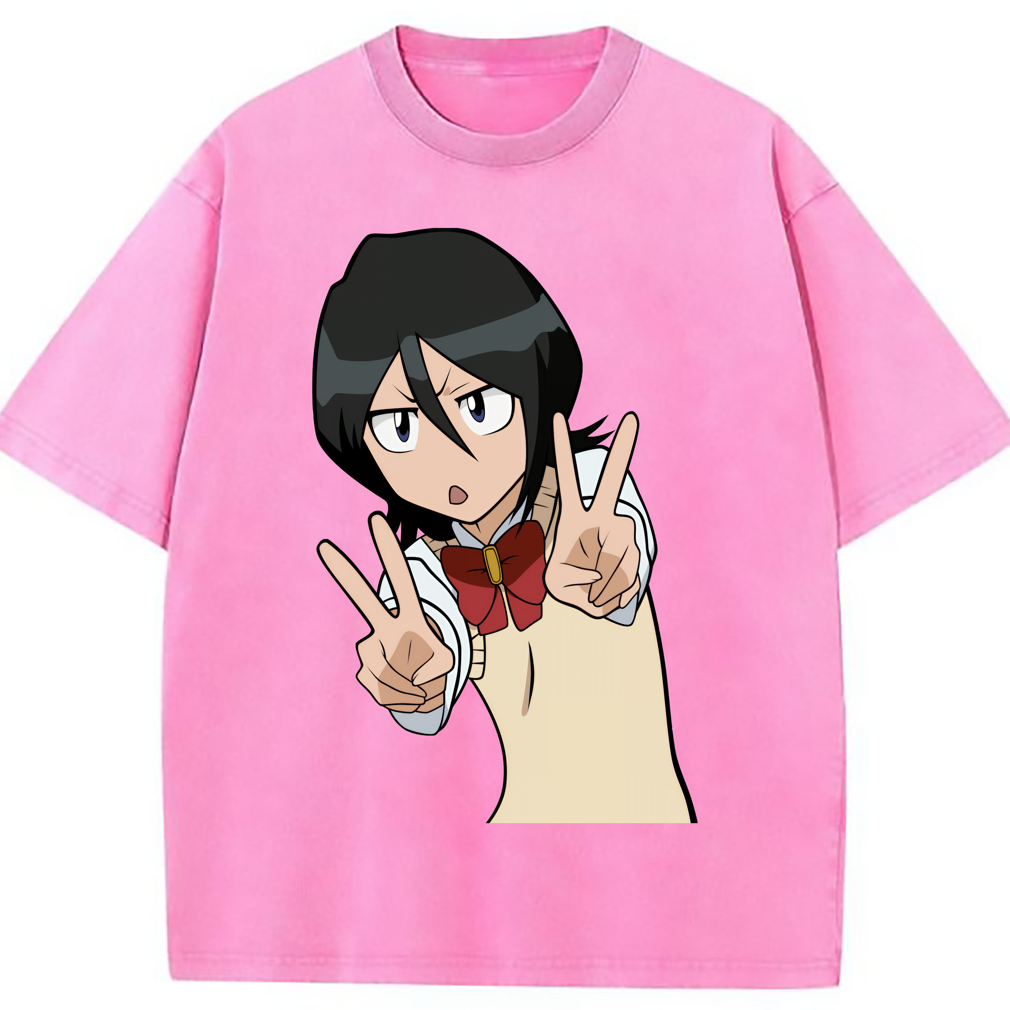 （画像用） ブリーチ 朽木ルキア BLEACH Kuchiki Rukia 綿100% ヴィンテージ風 半袖Tシャツ（フロントプリント）